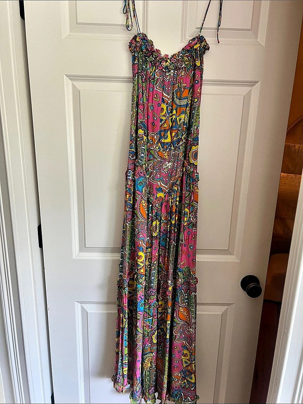 SWF Abstract Print Maxi Dress in Pink & Multicolor